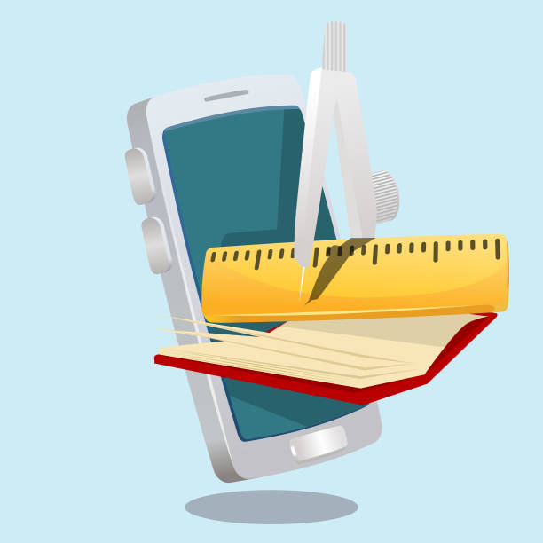 istock ruler, pencil, calipers and book for sience and knowledge smartphone apps 3d toy like vector illustration icon 1302378602