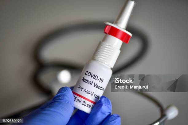 Coronavirus Covid19 Nasal Vaccine Stock Photo - Download Image Now - Nasal Spray, Vaccination, Nose