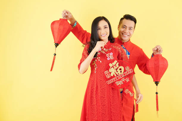 istock Couple celebrating spring festival 1302381221
