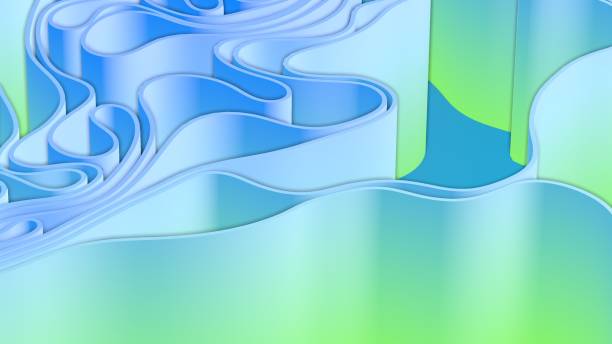 istock Abstract 3D render colorful spline strips rows light and shadow curves flowing motion movement surface texture waves background 1302381360