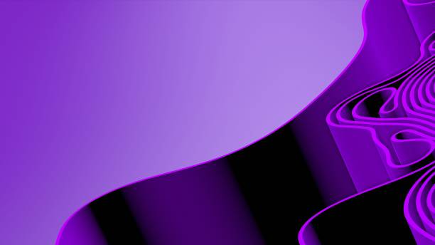 Abstract 3D render colorful spline strips rows light and shadow curves flowing motion movement surface texture waves background