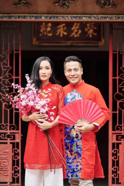istock Couple celebrating spring festival 1302382042