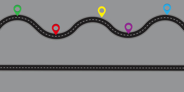 istock road with pins. Vector design template. Business concept. Timeline map. Stock image. EPS 10. 1302382156