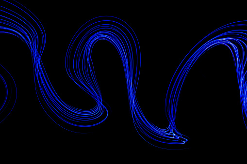 Blue light trail abstract pattern