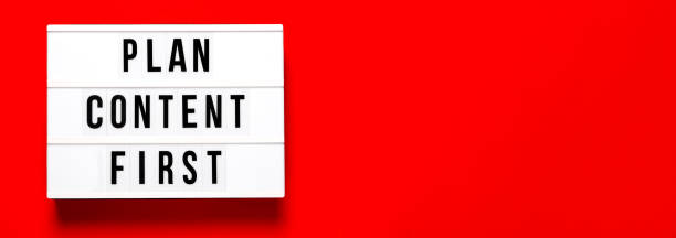 istock Leght box Create content on red abstract background . Content creators and  online education concept. Top horizontal view copyspace 1302386683