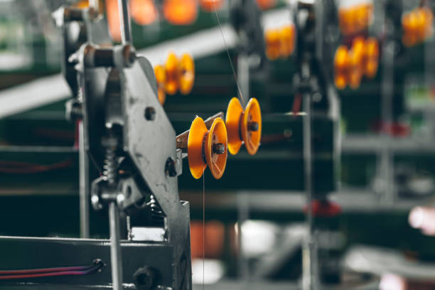 istock Production of cable wire at cable factory 1302386879