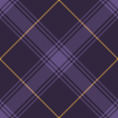 Tartan plaid pattern autumn in purple and yellow. Striped textured seamless dark check plaid graphic background art for blanket, duvet cover, skirt, tablecloth, scarf, other trendy textile print.