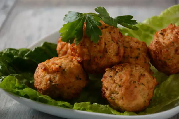Fried fish meatballs with  parsley