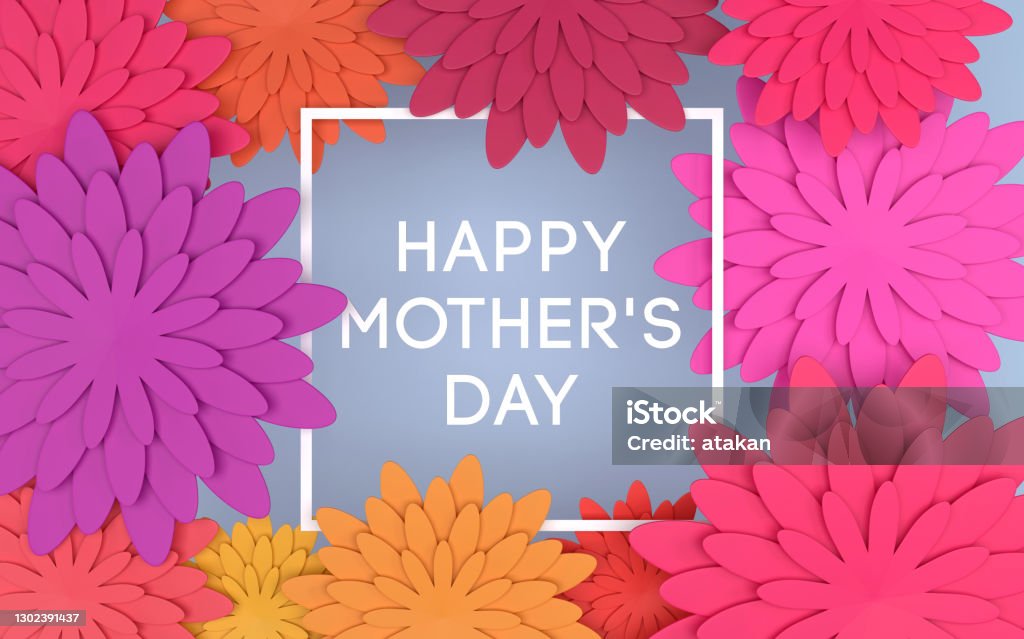 3D Mothers Day Design 3D Mothers Day Design. "Happy Mother’s Day" message among the colorful flowers. Mother's Day Stock Photo