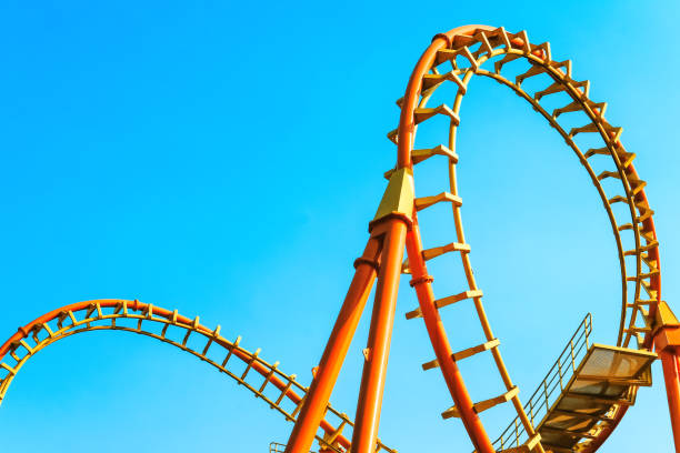 istock image of a rollercoaster track and the blue sky 1302392308