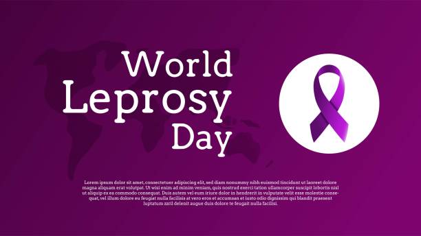World Leprosy Day Template. Banner on Purple Background World Leprosy Day Template. Banner on Purple Background leprosy stock illustrations