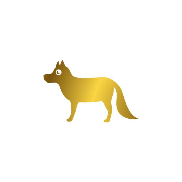 istock cute gold dog  illustration, pet shepherd from side cartoon character 1302392468