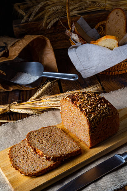 istock Moist wholemeal bread, crushed or ground whole grain 1302392485
