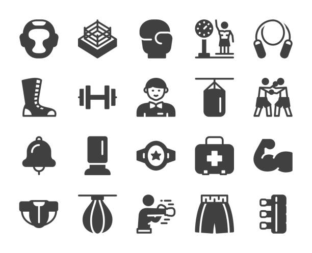 boks - ikony - first aid set stock illustrations