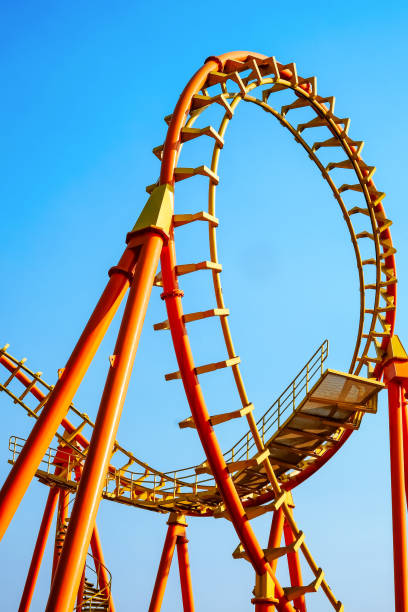 istock image of a rollercoaster track and the blue sky 1302393303