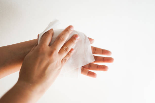istock Wet paper, Wipe your hands clean 1302394470