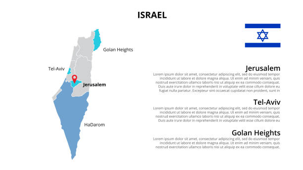 istock Israel vector map infographic template divided by states, regions or provinces. Slide presentation 1302396143