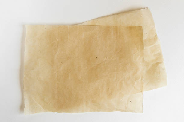 Parchment for baking culinary, isolated on white background, top view