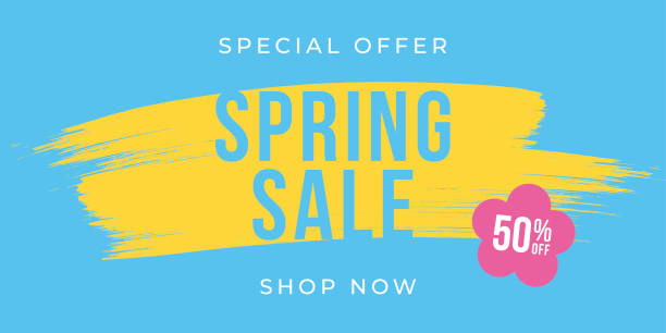 Spring Sale design for advertising, banners, leaflets and flyers. Spring Sale design for advertising, banners, leaflets and flyers. Stock illustration handing out flyers stock illustrations