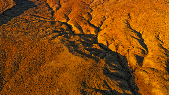 Aerial view of canyons in Monument Valley, Arizona, USA.