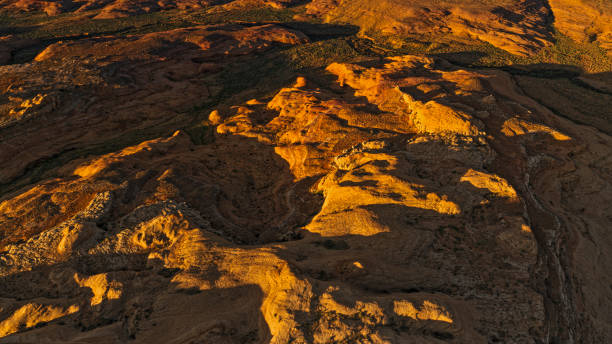 istock Aerial view of sandstone formations and canyons 1302416673