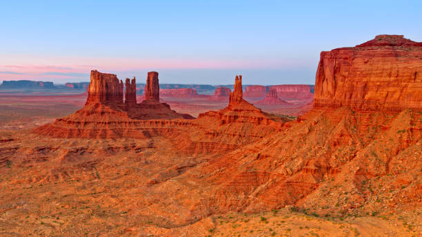 Aerial view of Saddleback Butte in Monument Valley Aerial view of Saddleback Butte in Monument Valley during sunrise, Arizona, USA. merrick butte stock pictures, royalty-free photos & images