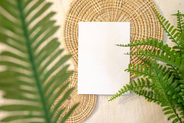 istock Blank Card Mockup designs in an authentic setting artworks or stationery designs 1302418455