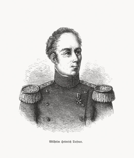 istock Guillaume Henri Dufour (1787-1875), Swiss officer, wood engraving, published 1893 1302419653
