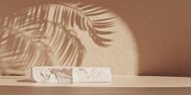 istock Minimal beauty stone podium backdrop for cosmetic product display 1302422041