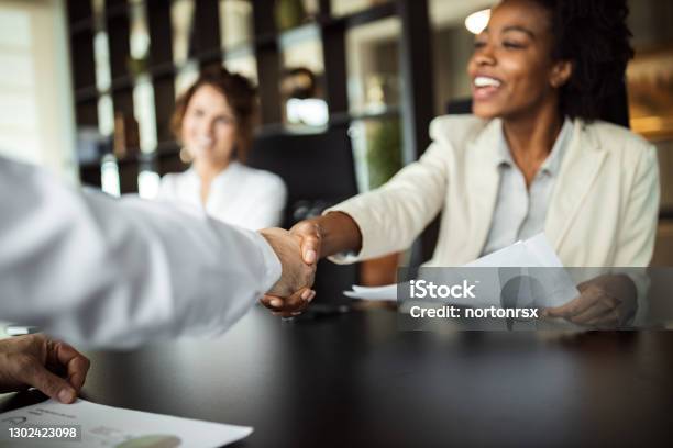 Employee People At Modern Office Stock Photo - Download Image Now - Recruitment, Handshake, Business