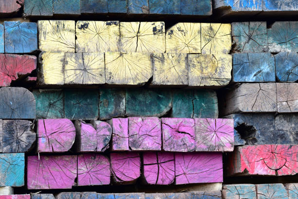 istock Vibrant Multicolored Painted Wood Squares 1302423405