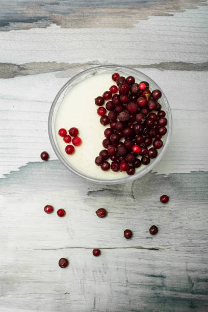 istock Cottage cheese dessert with berries. Lingonberry 1302423737