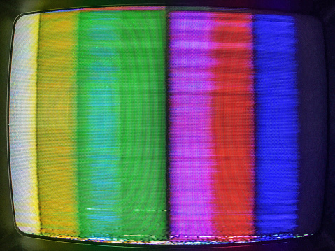 Close-up view of television test pattern from actual CRT set