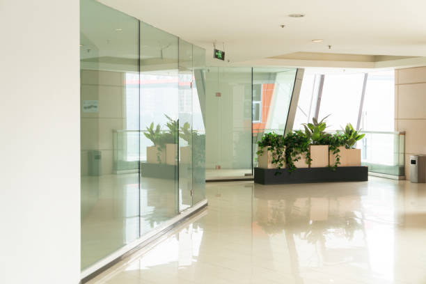 istock A modern office building with glass doors and windows 1302428073