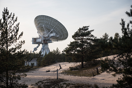 A huge soviet radio telescope near abandoned military town Irbene