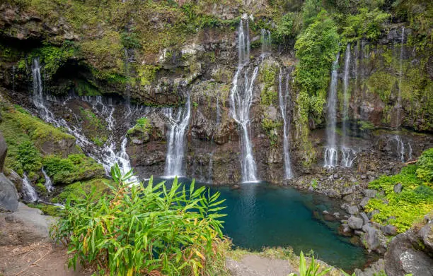 Waterfall Grand Galet at island La Reunion