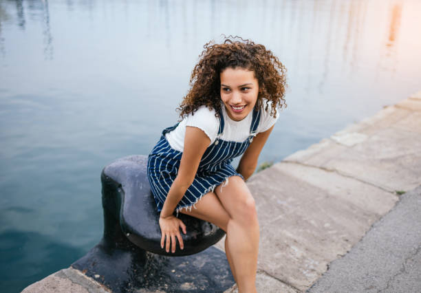 Latin girl laughing. Happy young woman.