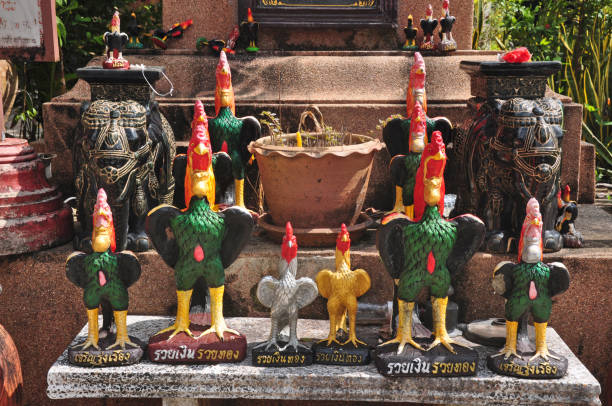 istock Thai rooster guarding the temple Buppharam 1302430413