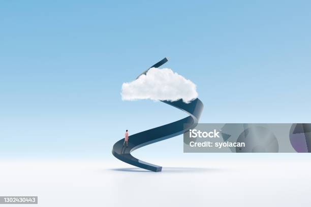 The Way To The Summit Stock Photo - Download Image Now - Leadership, Concepts, Only Women