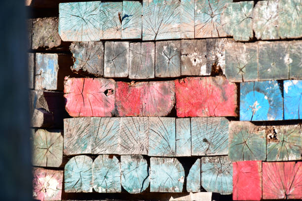 istock Vibrant Multicolored Painted Wood Squares 1302431204
