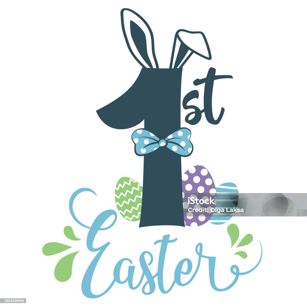 First Easter Signs My First Easter Vector Design Stock Illustration - Download Image Now ...