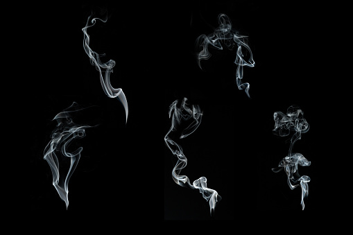 Collage of curls of smoke