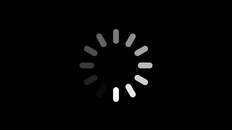 Loading Circle Icon Animation on Black Background. 4K Video Loopable Preloader