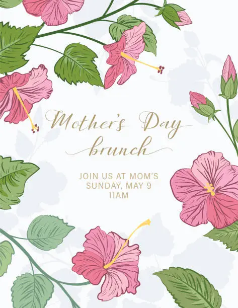 Vector illustration of Mother's Day Brunch Invitation