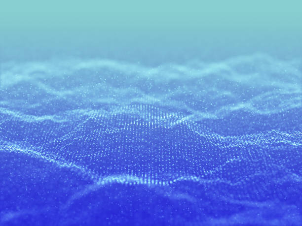 istock 3D abstract background with a cyber particles design 1302438015