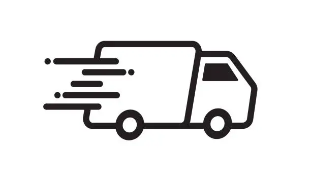 Vector illustration of Fast delivery truck icon. Fast shipping. Design for website and mobile apps. Vector illustration.