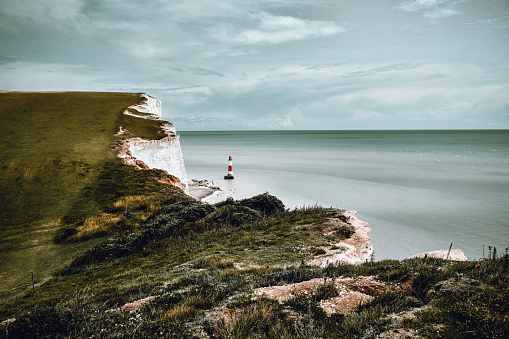 Greenfields Of Beachy Head And Chalk Cliffs In Eastbourne, UK