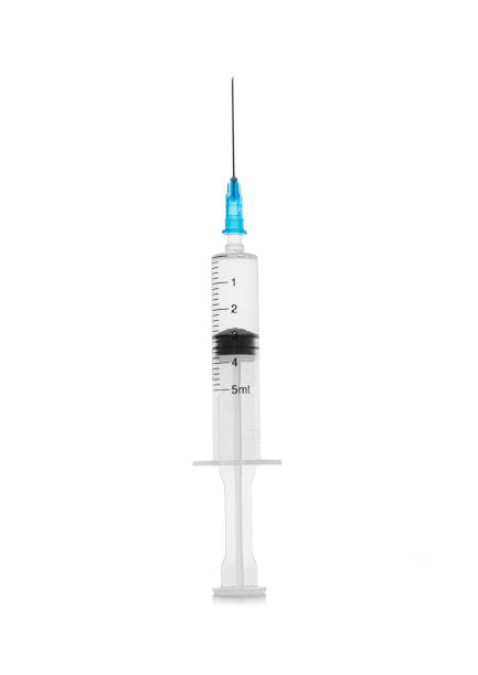 istock Medical syringe isolated on white background 1302446467