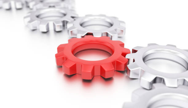 istock Red gear wheel, leadership concept 1302447464