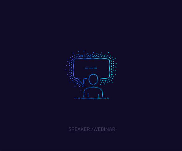 ilustrações de stock, clip art, desenhos animados e ícones de unique announcement, keynote, public, speaker, speaking, icon, made of multiple dots, premium quality graphic design - symbol computer icon calendar icon set